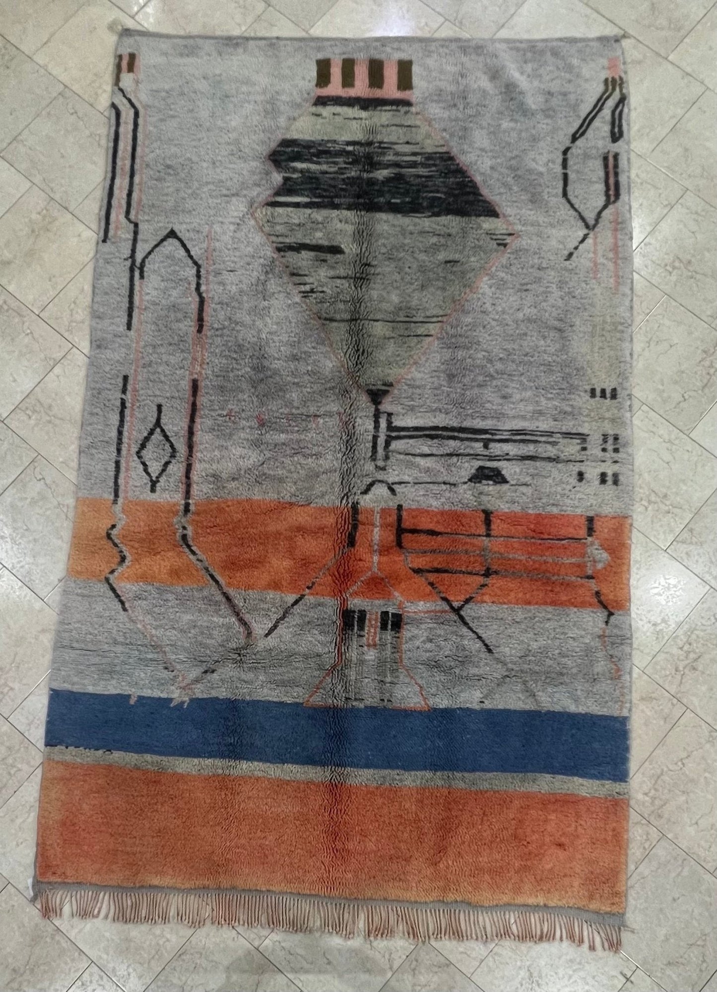 Contemporary Beni Mrirt Berber Rug 11'09" x 6'73" - 338 cm x 205 cm (Wool) - Dar Bouchaib Marrakech