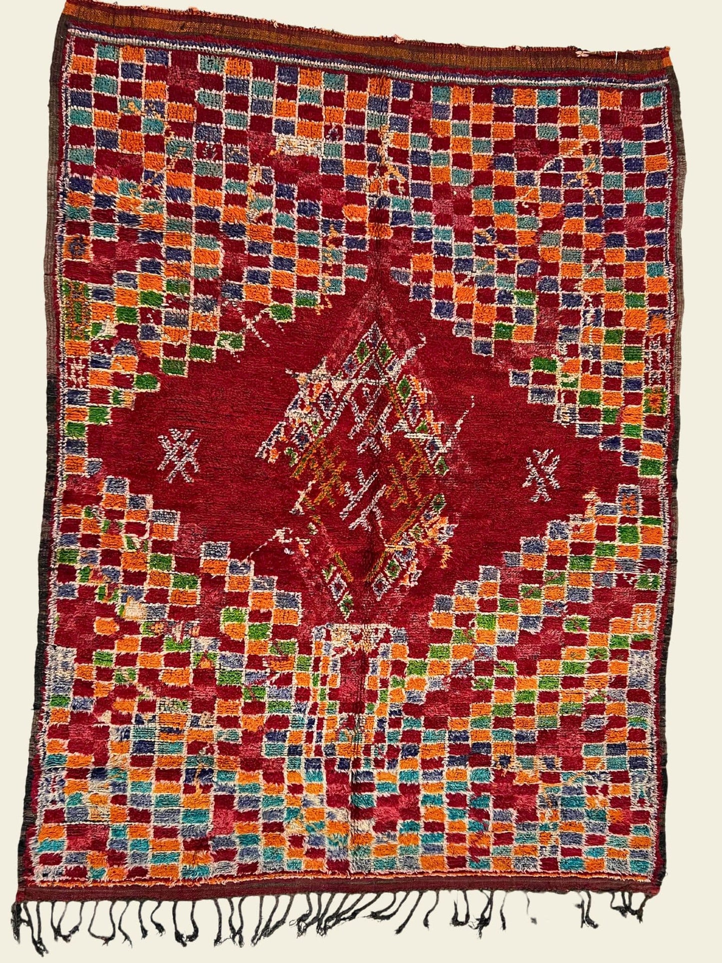 Vintage Beni Mguild Berber Rug 7'1" x 9'6" - 215 cm x 290 cm (Wool) - Dar Bouchaib Marrakech