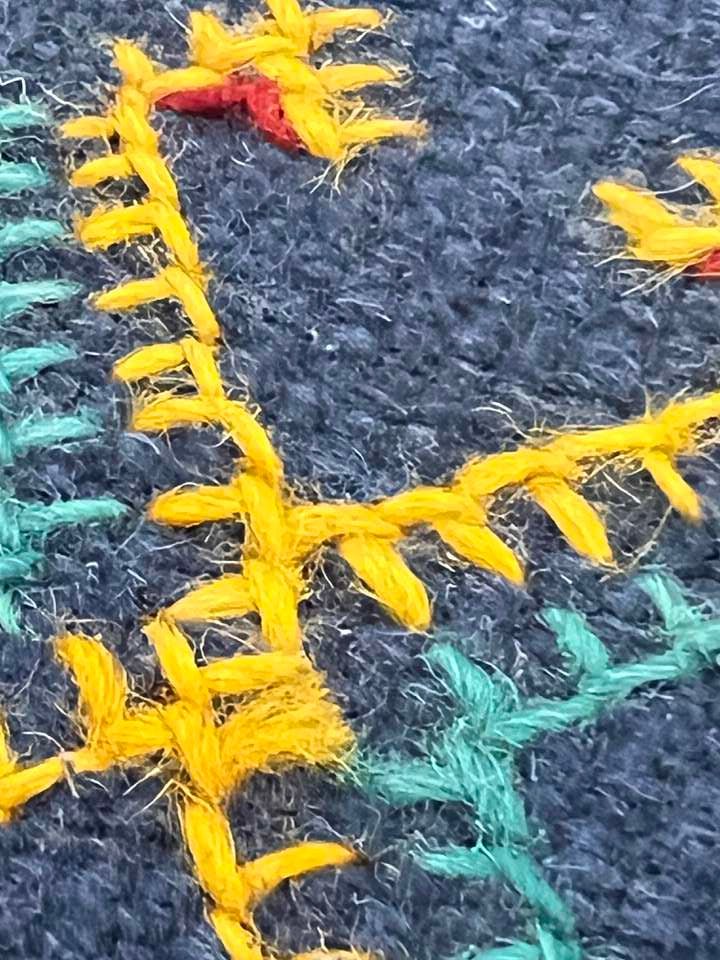 Vintage Moroccan area rug from Akhnif, Wool and Thread, 8.01ft x 4.56ft or 244cm x 139cm - Dar Bouchaib Marrakech