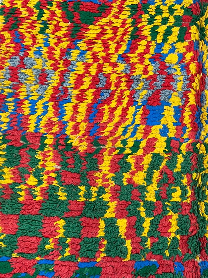 Vintage Moroccan area rug from Azilal, Wool and Thread, 10.17ft x 4.85ft or 310cm x 148cm - Dar Bouchaib Marrakech