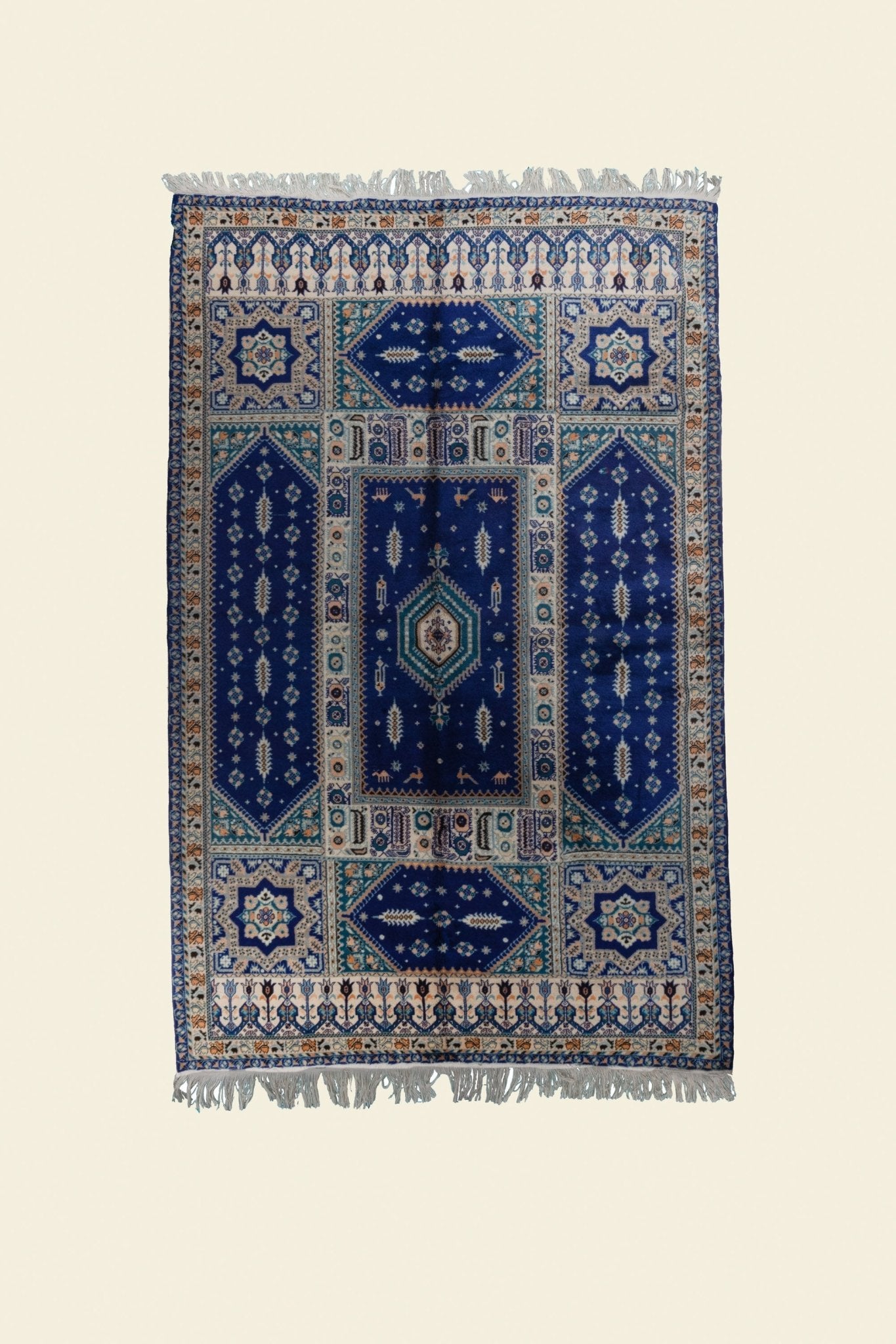 Vintage Rabat Moroccan Rug 6'98" x 10'76" - 213 cm x 328 cm (Wool) - Dar Bouchaib Marrakech