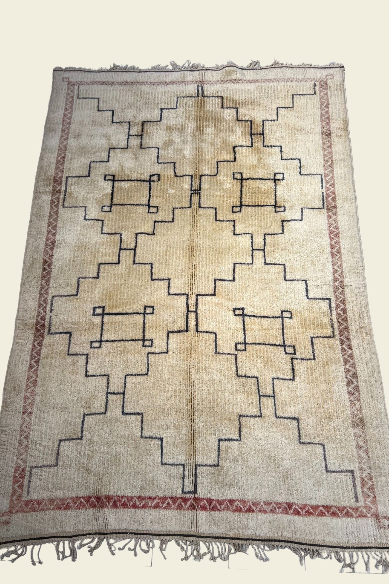 Contemporary Beni Mrirt Berber Rug 6'16" x 8'98" - 188 cm x 274 cm (Wool) - Dar Bouchaib Marrakech