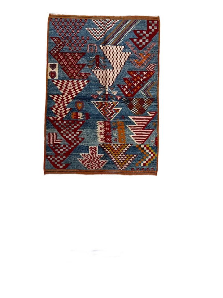 Moroccan area rug from Tazenakht, Wool and Thread, 203cm x 141cm or 6.66ft x 4.63ft - Dar Bouchaib Marrakech