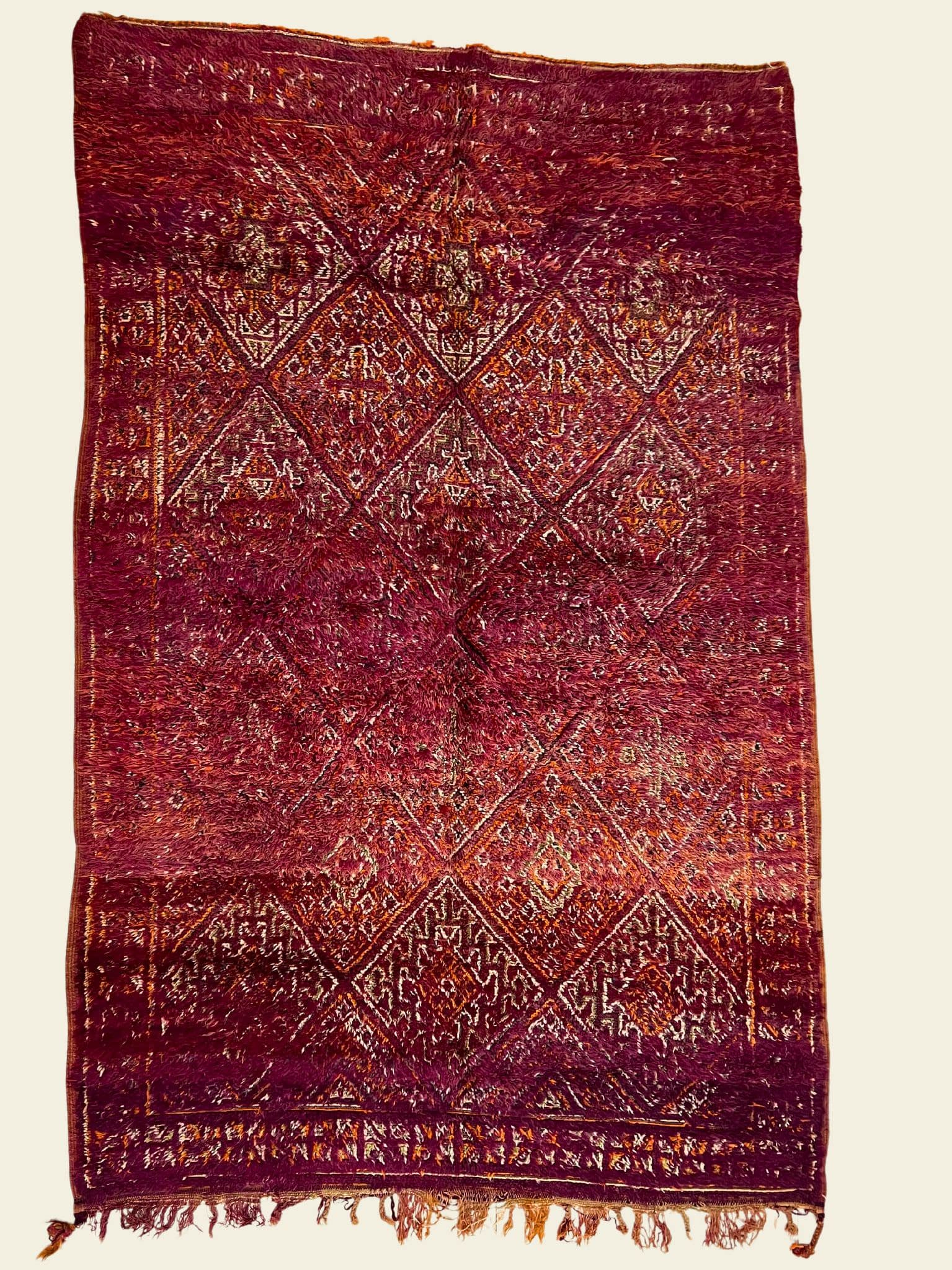Vintage Beni Mguild Berber Rug 6'5" x 9'9" - 195 cm x 296 cm (Wool) - Dar Bouchaib Marrakech