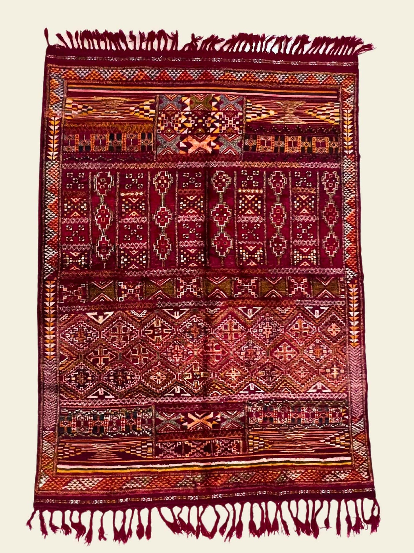 Vintage Beni Mguild Berber Rug 7'3" x 9'11" - 220 cm x 303 cm (Wool) - Dar Bouchaib Marrakech