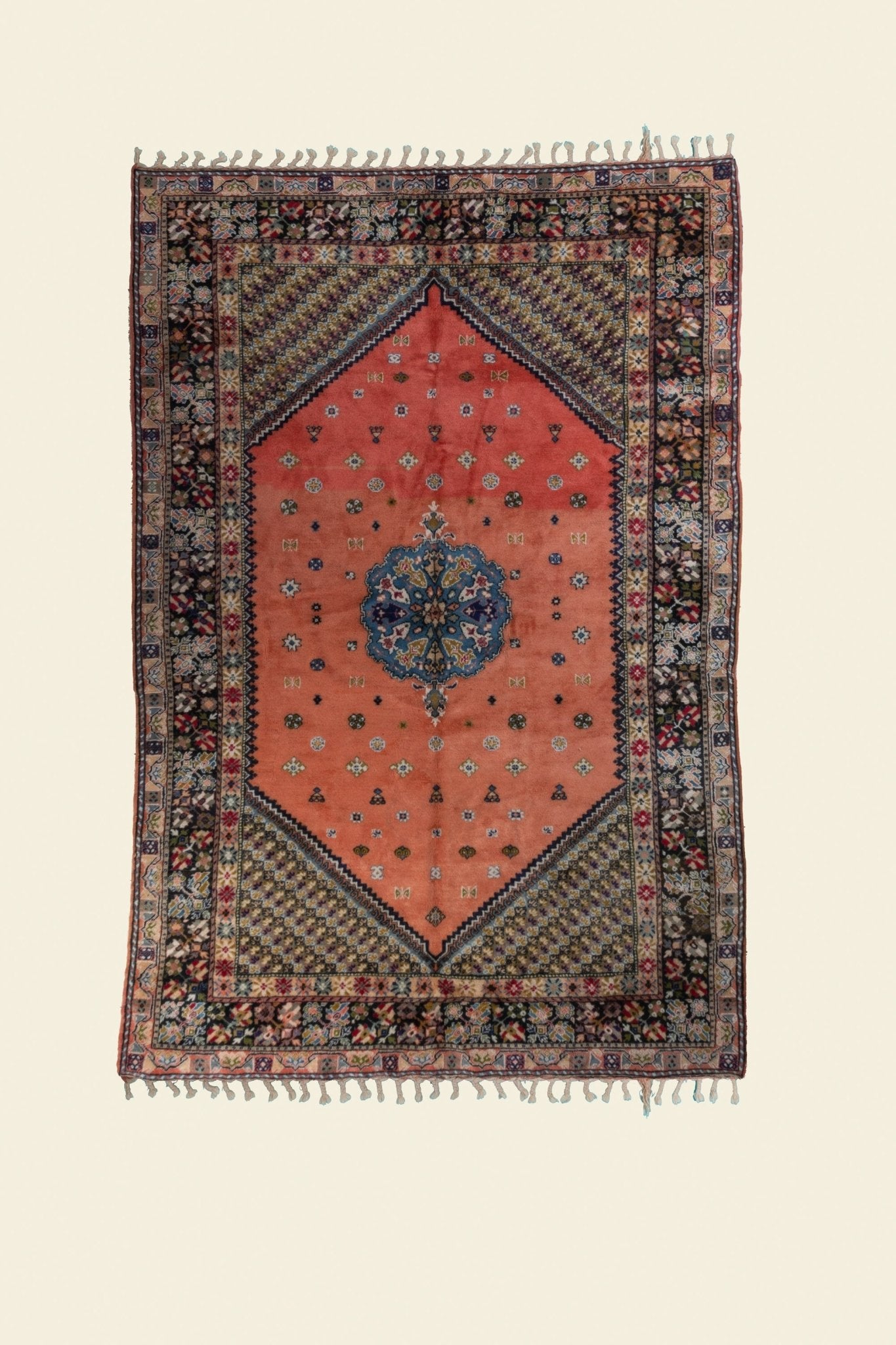 Vintage Rabat Moroccan Rug 6’33’’ x 9’61’’ - 193 cm x 293 cm (Wool) - Dar Bouchaib Marrakech