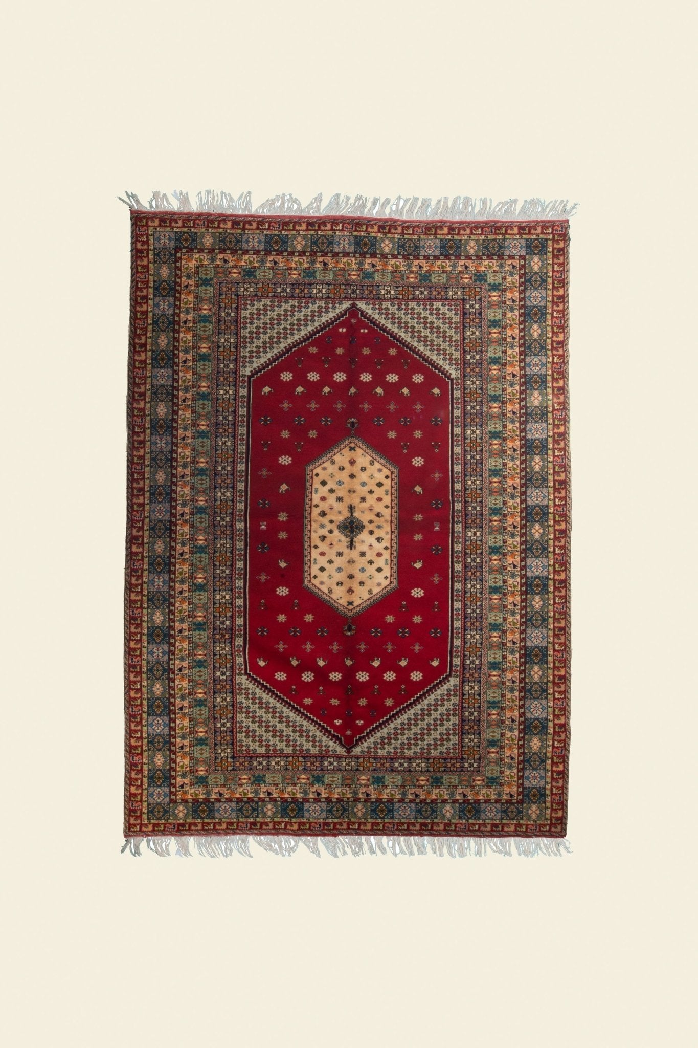 Vintage Rabat Moroccan Rug 6’88’’ x 9’58’’ - 210 cm x 292 cm (Wool) - Dar Bouchaib Marrakech